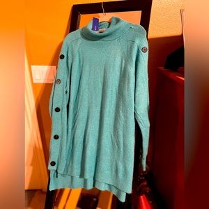 💕😊 Apt 9 turtle neck button sleeve Mossy green color